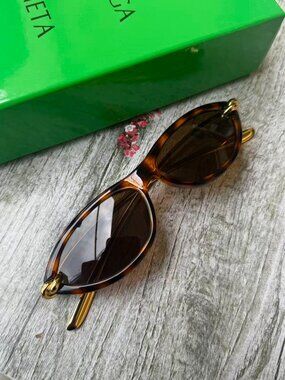Bottega Veneta BV1390S Tortoise & Gold Knot Sunglasses